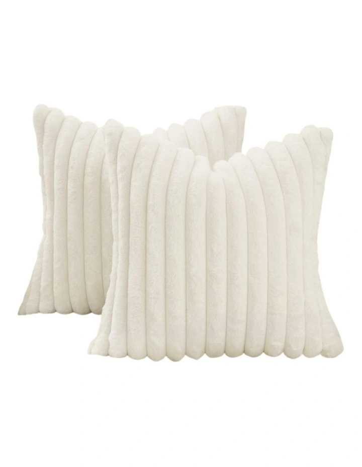 GIOIA CASA Faux Fur Cushion Covers in Snow 2 Pack image 1