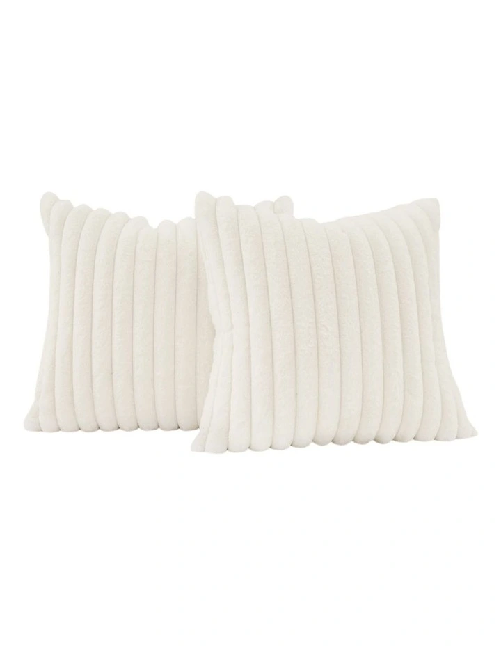GIOIA CASA Faux Fur Cushion Covers in Snow 2 Pack image 2