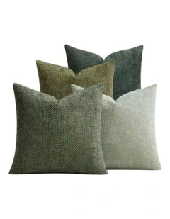 GIOIA CASA Chenille Grid Cushion Covers in Mix Green 4 Pack