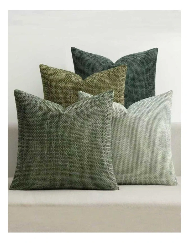 GIOIA CASA Chenille Grid Cushion Covers in Mix Green 4 Pack image 2