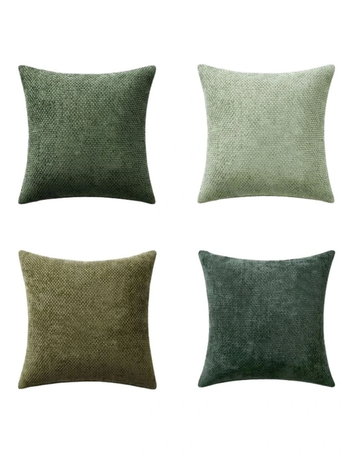 GIOIA CASA Chenille Grid Cushion Covers in Mix Green 4 Pack image 4