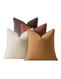 GIOIA CASA Linen-Cotton Cushion Covers in Warm Brown 4 Pack