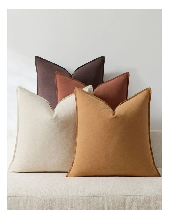 GIOIA CASA Linen-Cotton Cushion Covers in Warm Brown 4 Pack image 2