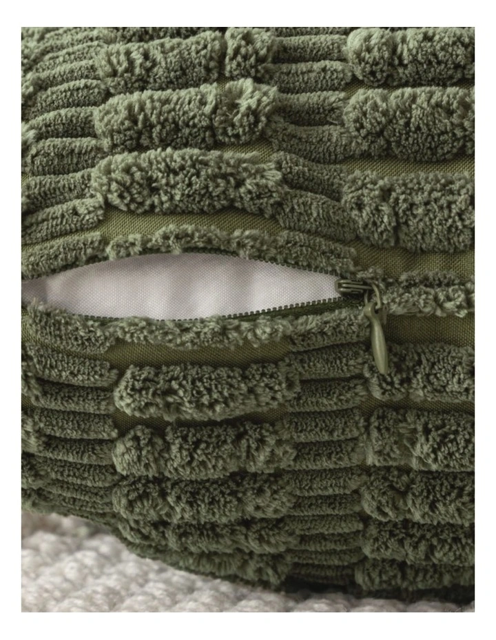 GIOIA CASA Boho Corduroy Cushion Covers in Olive Green 2 Pack image 3