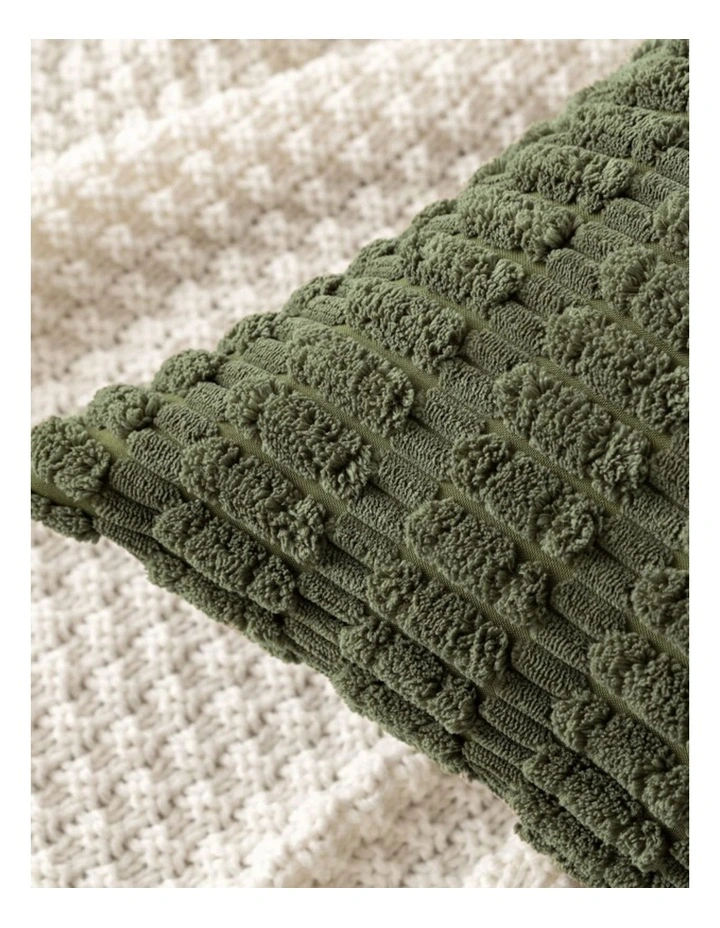 GIOIA CASA Boho Corduroy Cushion Covers in Olive Green 2 Pack image 4
