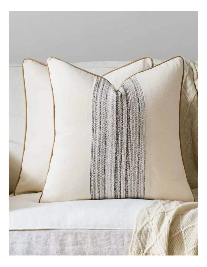 GIOIA CASA Wabi Stripe Cushion Covers in Oatmeal 2 Pack image 2