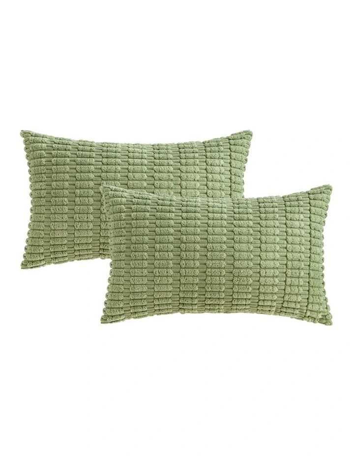 GIOIA CASA Boho Corduroy Cushion Covers in Sage Green 2 Pack image 1