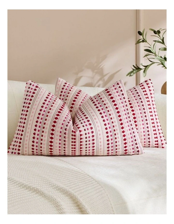 GIOIA CASA Bohemian Dot Woven Cushion Covers in Burgundy 2 Pack image 2