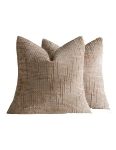 GIOIA CASA Chenille Textured Cushion Covers in Camel 2 Pack