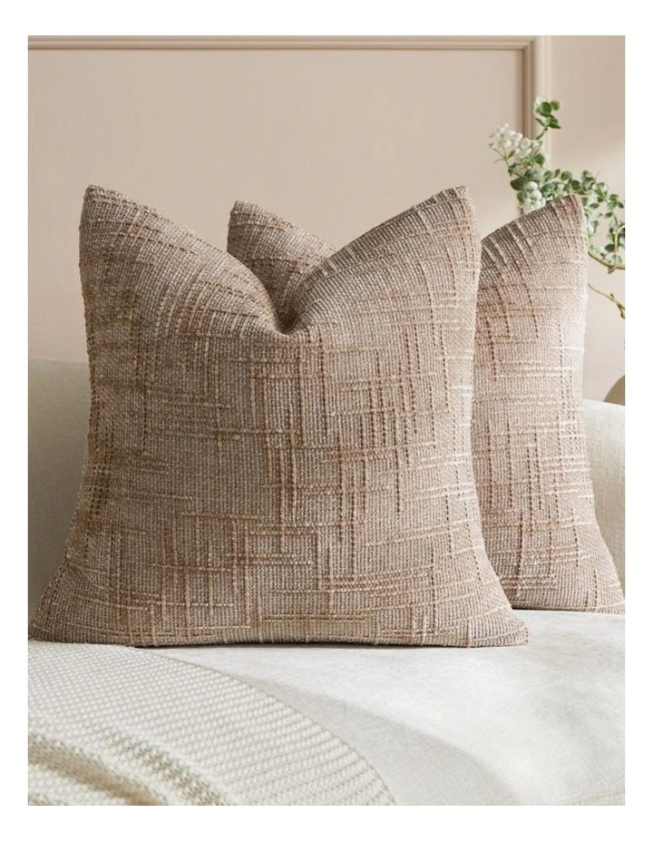 GIOIA CASA Chenille Textured Cushion Covers in Camel 2 Pack image 2