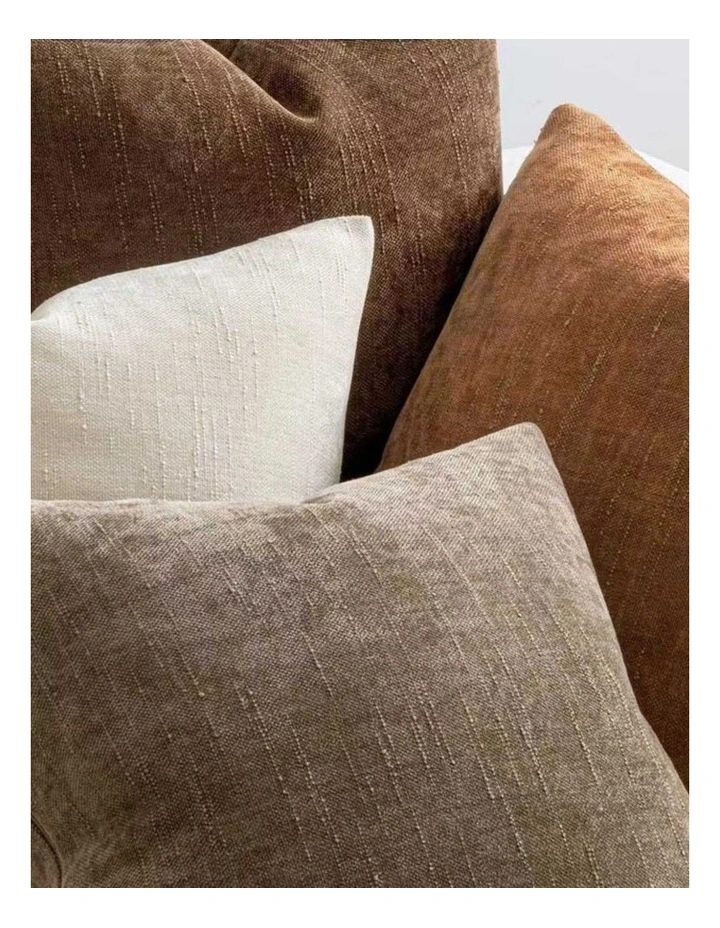 GIOIA CASA Chenille Haze Cushion Covers in Warm Brown 4 Pack image 3