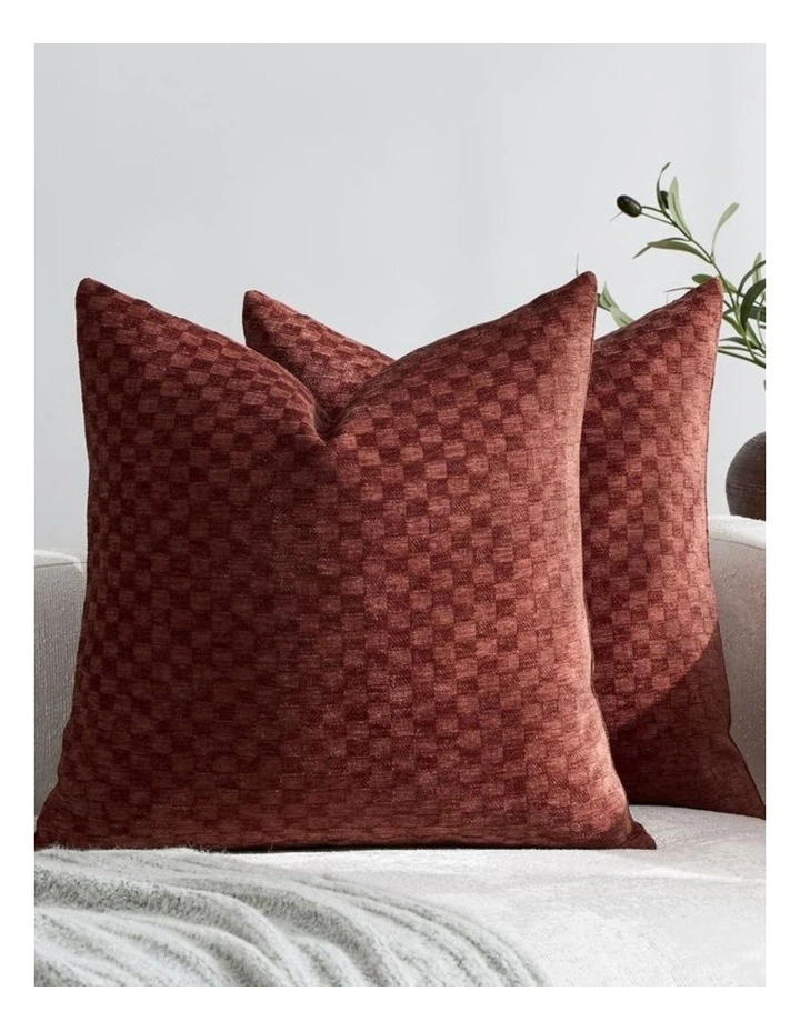GIOIA CASA Chenille Waffle Cushion Covers in Rust 2 Pack image 2
