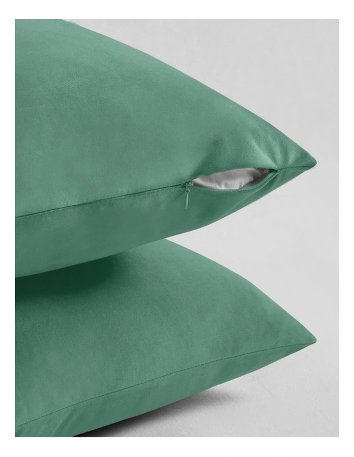 GIOIA CASA Velvet Cushion Covers in Sage Green 2 Pack image 2