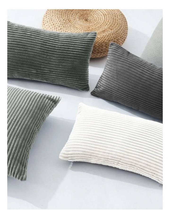 GIOIA CASA Corduroy Velvet Cushion Covers in Grey Set of 4 image 2