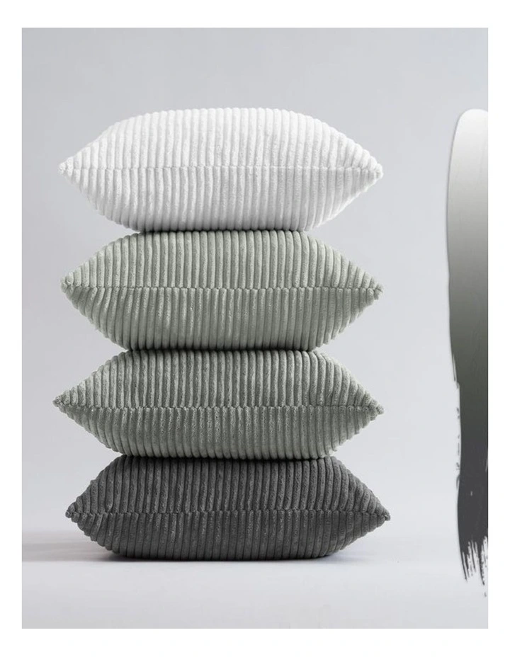 GIOIA CASA Corduroy Velvet Cushion Covers in Grey Set of 4 image 3