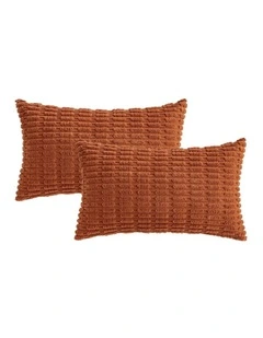 GIOIA CASA Boho Corduroy Cushion Covers in Rust 2 Pack