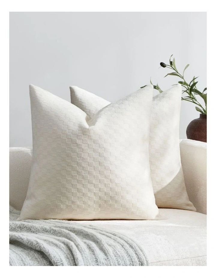 GIOIA CASA Chenille Waffle Cushion Covers in Oatmeal 2 Pack image 2