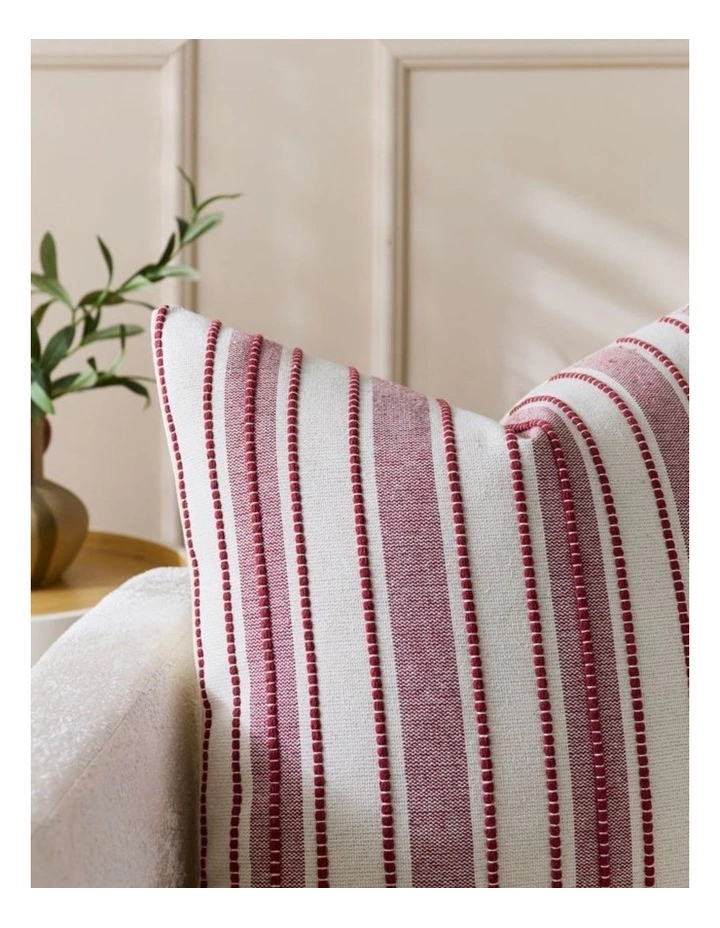 GIOIA CASA Heritage Linear Woven Cushion Covers in Burgundy 2 Pack image 3