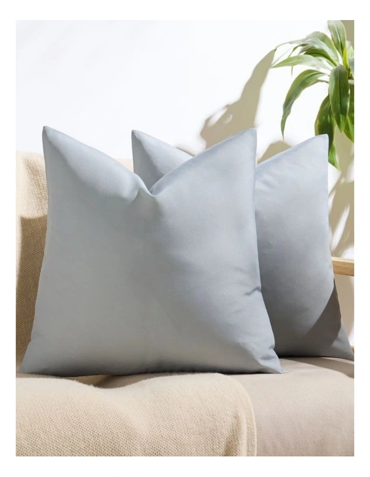 GIOIA CASA Outdoor Waterproof Cushion Covers in Silver 2 Pack image 2