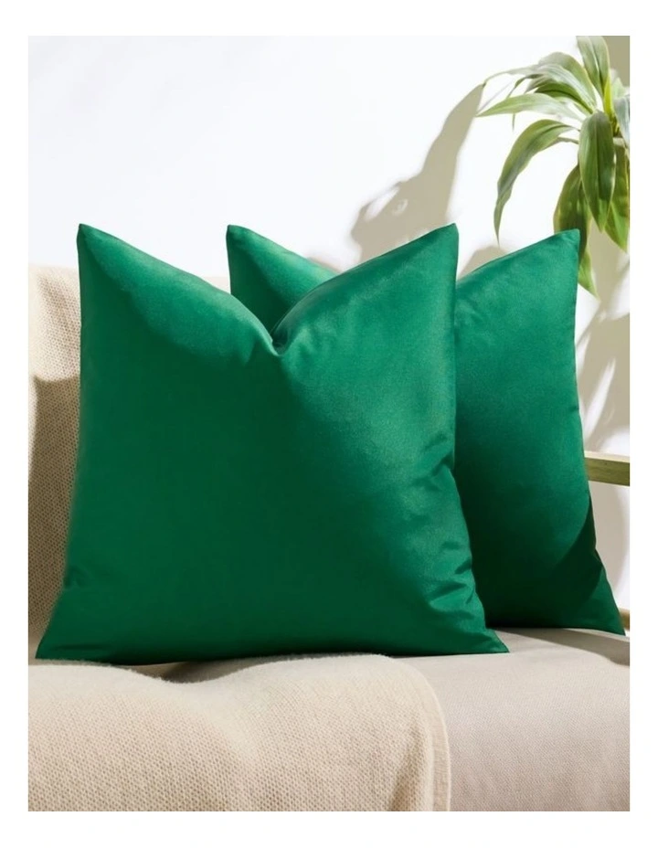 GIOIA CASA Outdoor Waterproof Cushion Covers in Emerald Green 2 Pack image 2