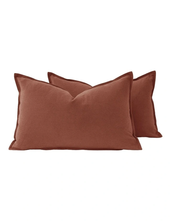 GIOIA CASA Linen-Cotton Cushion Covers in Brick 2 Pack image 1