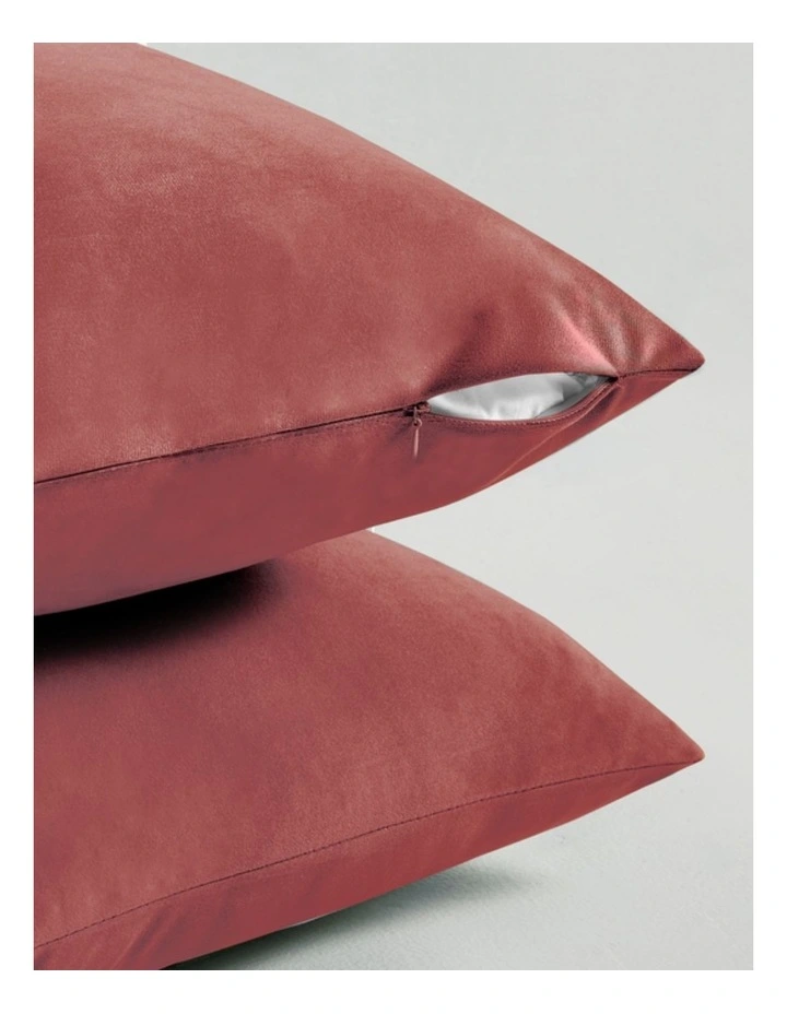 GIOIA CASA Velvet Cushion Covers in Marsala 2 Pack image 2