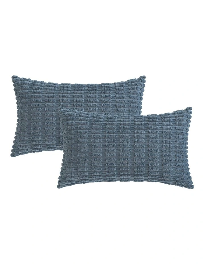 GIOIA CASA Boho Corduroy Cushion Covers in Dusty Blue 2 Pack image 1