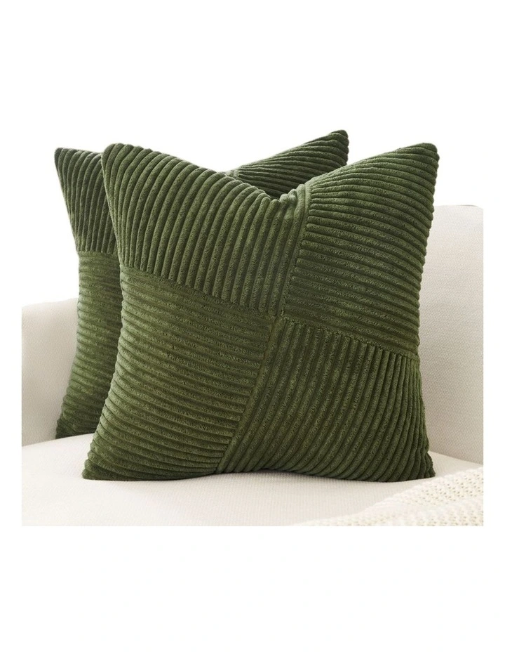 GIOIA CASA Windmill-Inspired Cushion Covers in Olive Green 2 Pack image 2