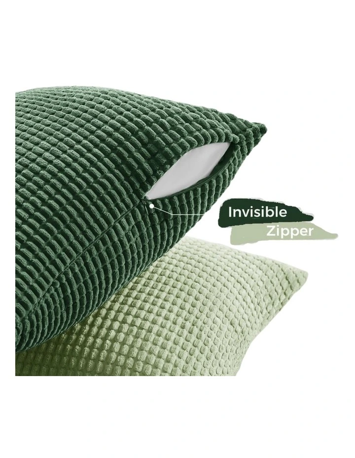 GIOIA CASA Corn Grain Cushion Covers in Green 4 Pack image 5