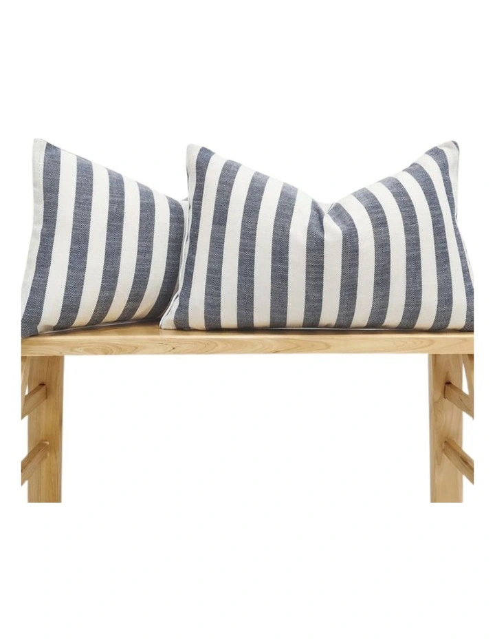 GIOIA CASA Yarn Dyed Linen Cotton Cushion Covers in Navy 2 Pack image 2