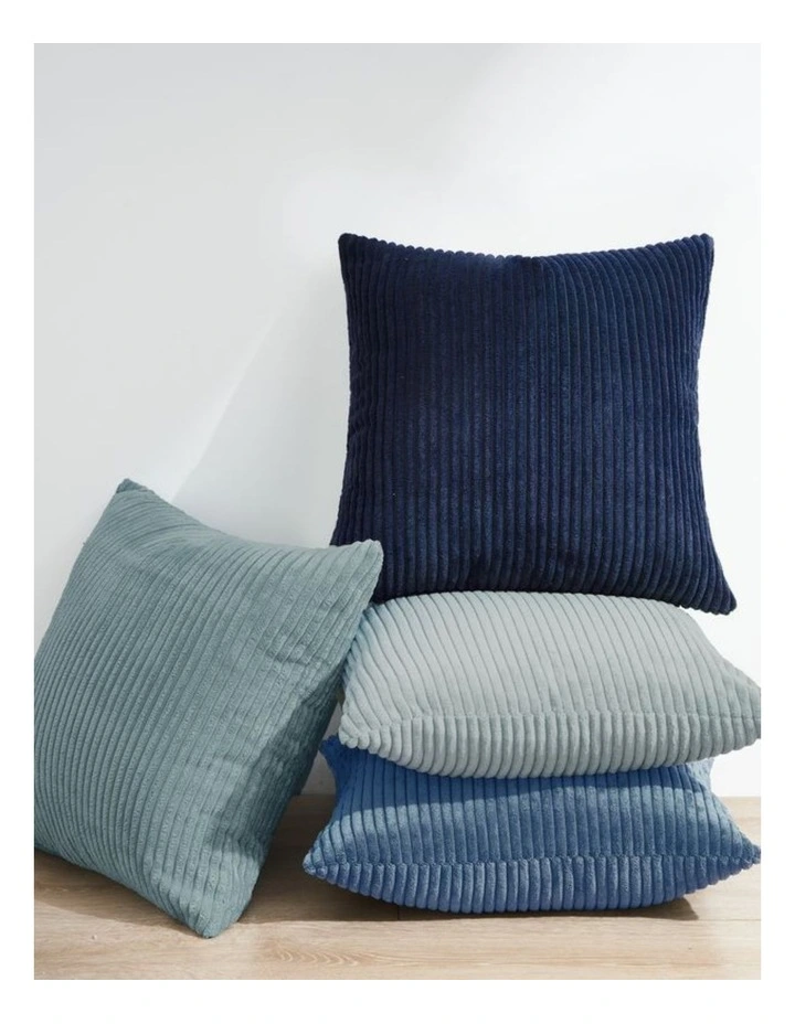GIOIA CASA Corduroy Velvet Cushion Covers in Blue Set of 4 image 2