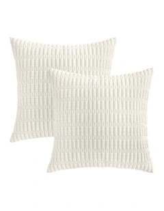 GIOIA CASA Boho Corduroy Cushion Covers in White 2 Pack
