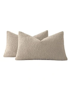 GIOIA CASA Boucl Cushion Covers in Oatmeal 2 Pack