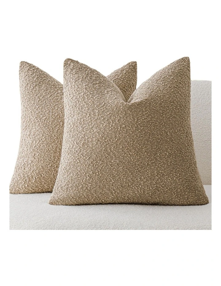 GIOIA CASA Boucl Cushion Covers in Camel 2 Pack image 2