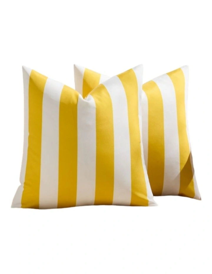 GIOIA CASA Striped Outdoor Waterproof Cushion Covers in Yellow 2 Pack image 1