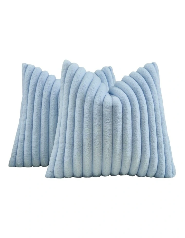GIOIA CASA Faux Fur Cushion Covers in Sky 2 Pack image 1