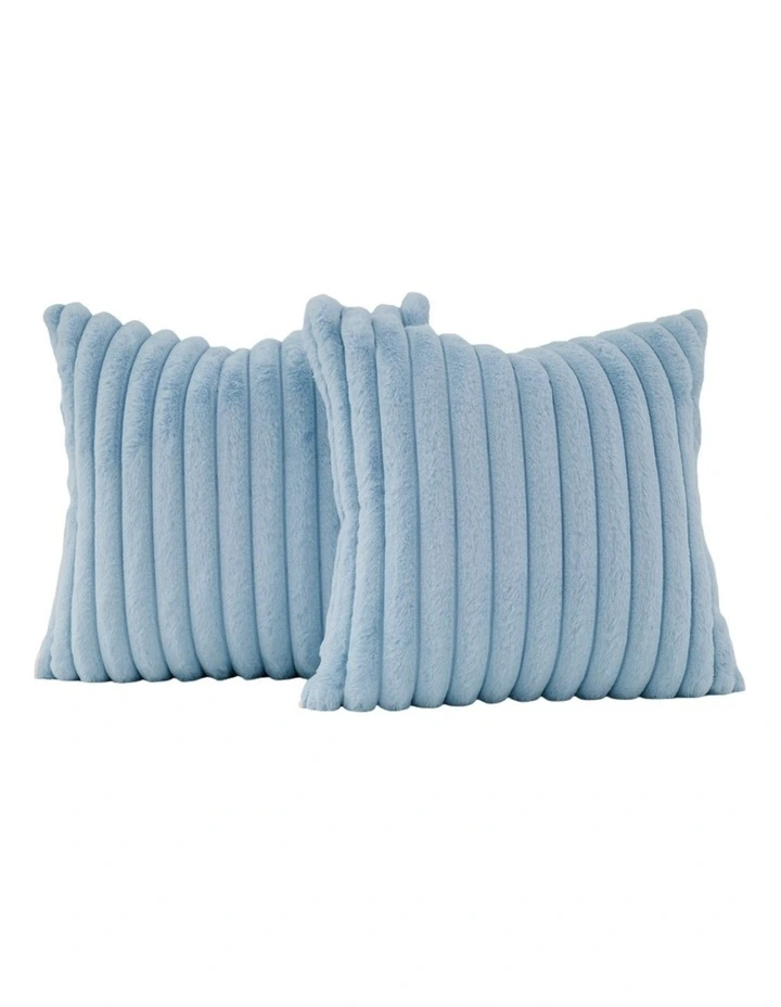 GIOIA CASA Faux Fur Cushion Covers in Sky 2 Pack image 2