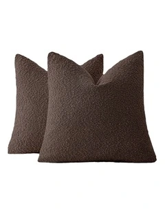 GIOIA CASA Boucl Cushion Covers in Brown 2 Pack