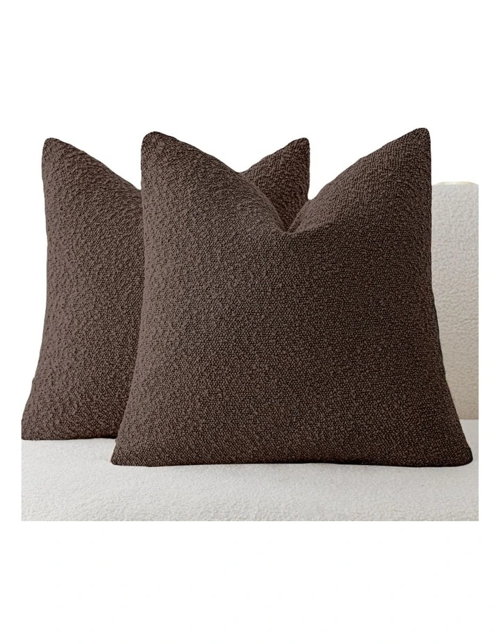 GIOIA CASA Boucl Cushion Covers in Brown 2 Pack image 2