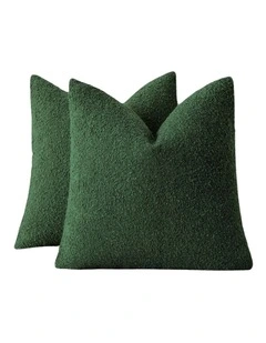 GIOIA CASA Boucl Cushion Covers in Forest Green 2 Pack