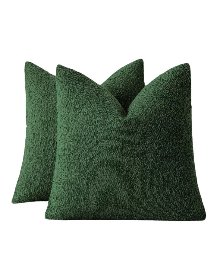 GIOIA CASA Boucl Cushion Covers in Forest Green 2 Pack image 1