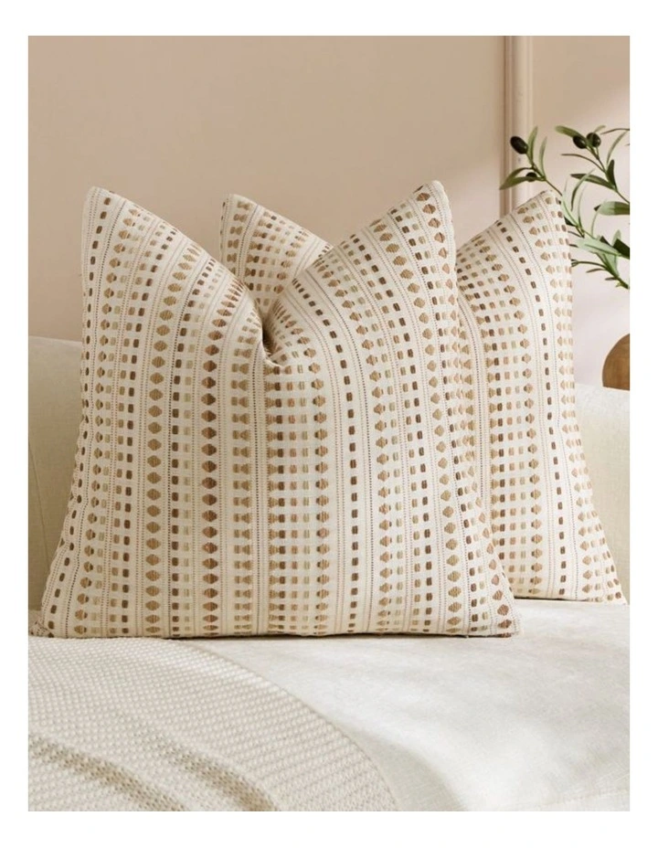 GIOIA CASA Bohemian Dot Woven Cushion Covers in Beige 2 Pack image 2