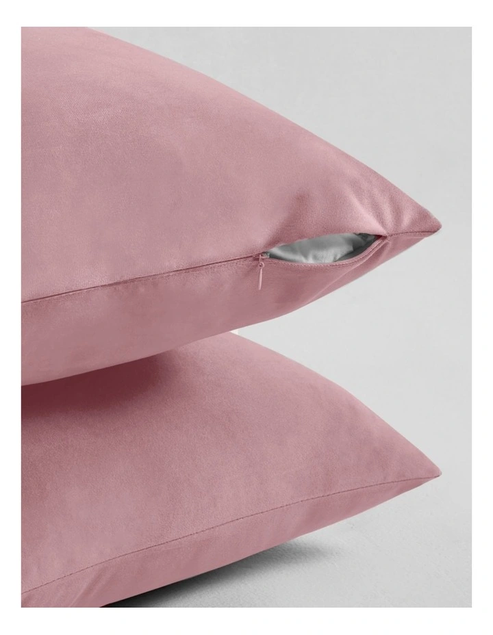 GIOIA CASA Velvet Cushion Covers in Blush 2 Pack image 2