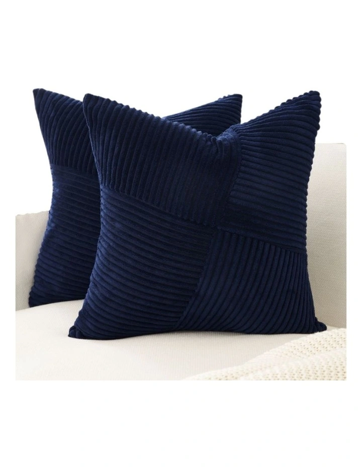 GIOIA CASA Windmill-Inspired Cushion Covers in Navy Blue 2 Pack image 2