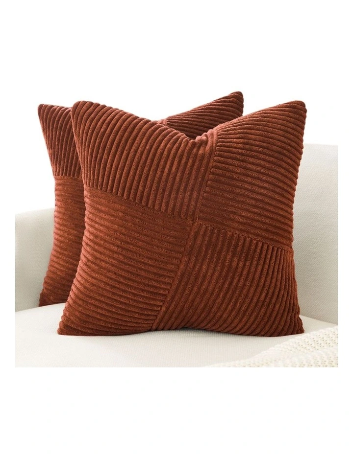 GIOIA CASA Windmill-Inspired Cushion Covers in Brick 2 Pack image 2