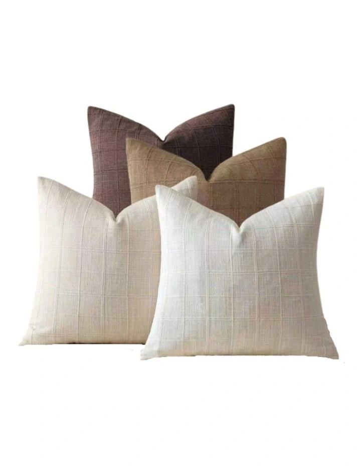 GIOIA CASA Linen Look Cushion Covers in Earthy Neutrals 4 Pack image 1