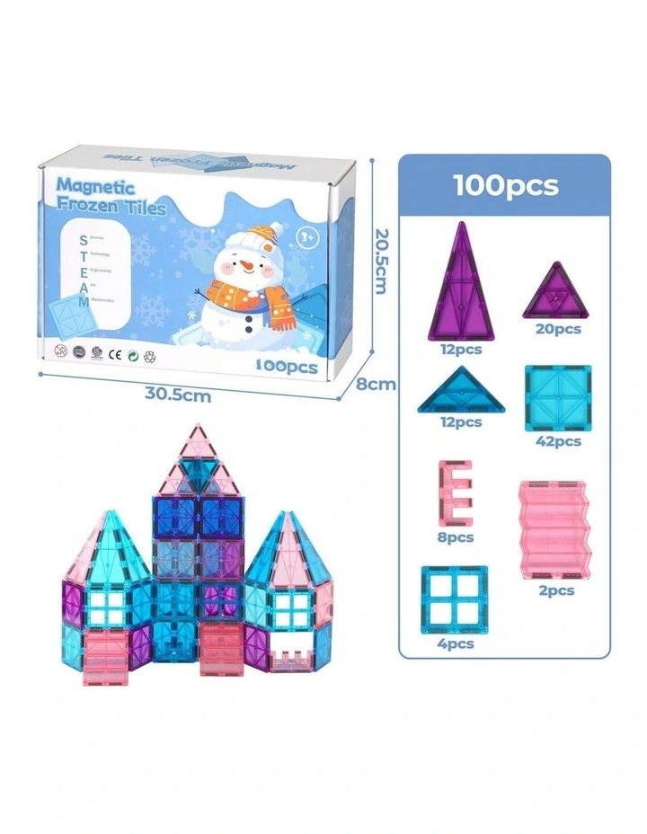 Bopeep Magnetic Building Tiles Blocks Kids STEM Toy Frozen 100Pcs image 3
