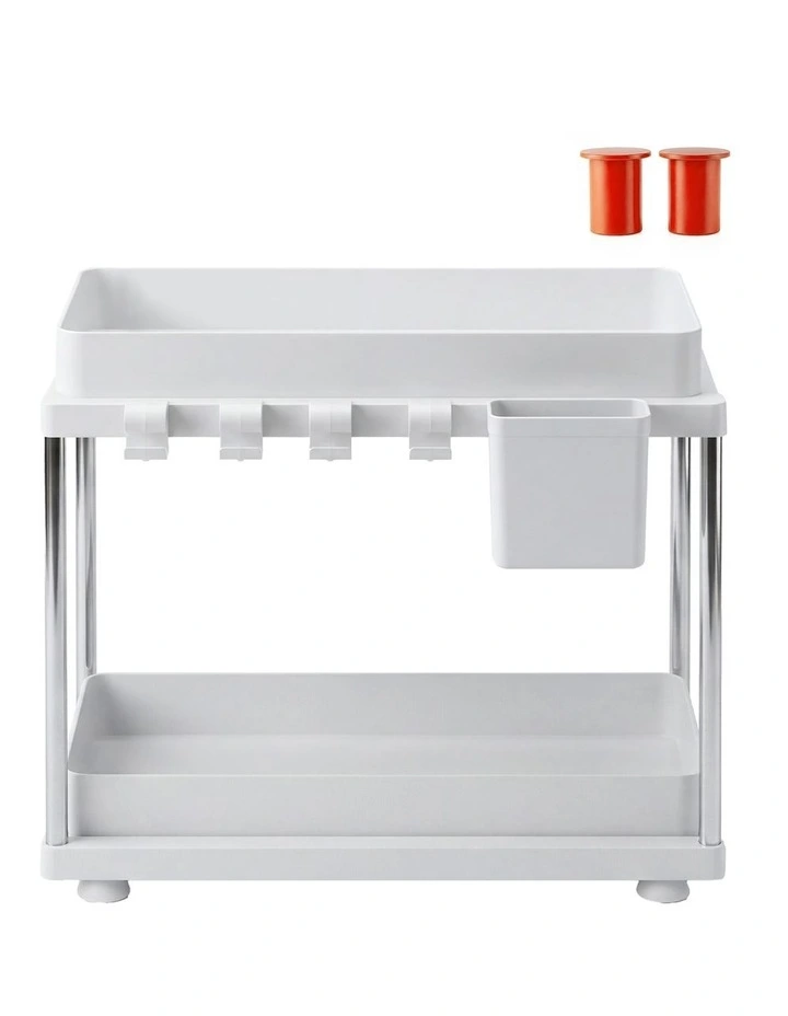 Toque 2 x Under Sink Organizer 2 Tier Cabinet Storage Rack Adjustable Kitchen image 2