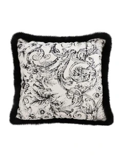 SOGA 45cm Pillow French Cover Style Floral Jacquard Woven Decorative Fringe Throw Pillow