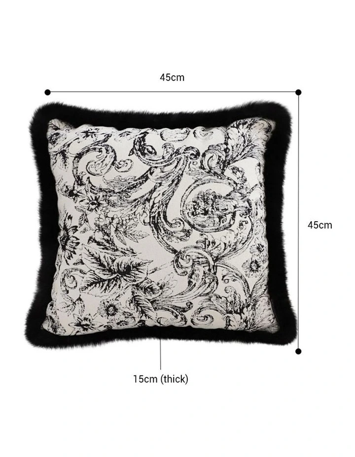 SOGA 45cm Pillow French Cover Style Floral Jacquard Woven Decorative Fringe Throw Pillow image 2